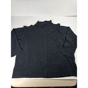 Vintage Basic Threads Women High Neck Long‎ Sleeve Shirt M/L USA Heavy Santa M